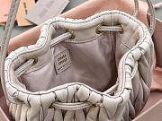 Miu Miu Matelassé nappa leather pouch in beige 14x16x7.5 cm - 4