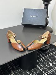 Chanel slingback heels in a brown color  - 6