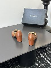 Chanel slingback heels in a brown color  - 4