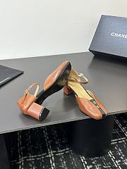 Chanel slingback heels in a brown color  - 3