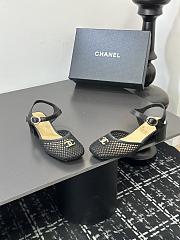 Chanel black mesh slingback sandals  - 6