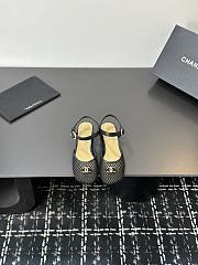 Chanel black mesh slingback sandals  - 4