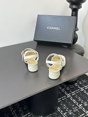Chanel black mesh slingback sandals in white color - 6