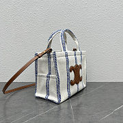 Celine Small Cabas Thais tote bag in white and blue 26×19×13 cm - 6