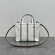 Celine Small Cabas Thais tote bag in white and blue 26×19×13 cm - 4