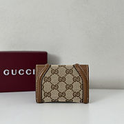 Gucci Blondie GG canvas card case in beige and dark brown 11x9 cm - 6
