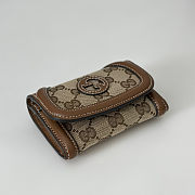 Gucci Blondie GG canvas card case in beige and dark brown 11x9 cm - 5