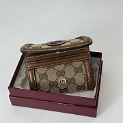 Gucci Blondie GG canvas card case in beige and dark brown 11x9 cm - 4