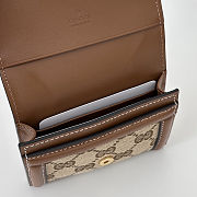 Gucci Blondie GG canvas card case in beige and dark brown 11x9 cm - 2