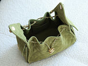 Chanel 25 hobo bag in khaki suede with antique gold hardware 30x26x14 cm - 4