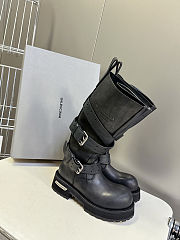 Balenciaga Venom high leather combat boots in black - 1