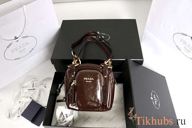 Prada Dangle mini leather top-handle bag 14.5x14x13.5 cm - 1