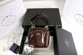Prada Dangle mini leather top-handle bag 14.5x14x13.5 cm