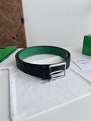 Bottega Veneta Men's Intrecciato Woven Leather Belt in black 35mm - 3