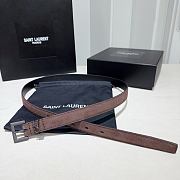 Saint Laurent Cassandre belt in brown suede  20 mm - 2