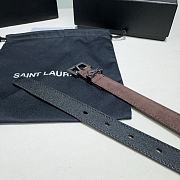 Saint Laurent Cassandre belt in brown suede  20 mm - 3