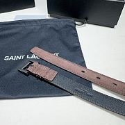 Saint Laurent Cassandre belt in brown suede  20 mm - 4