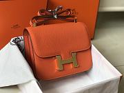 Hermès Constance 18 bag, featuring orange leather with gold hardware  - 3