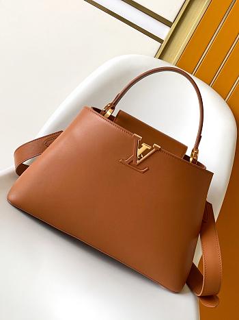 LOUIS VUITTON Capucines Souple GM Handbag leather, Cognac Brown M24879 size 38 cm