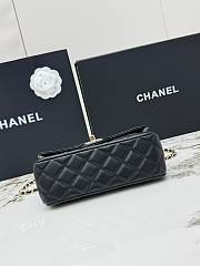 Chanel Mini Classic handbag in black has a handle embellished with rhinestones size 20x7x12 cm - 5