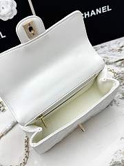 Chanel Mini Classic handbag in white has a handle embellished with rhinestones size 20x7x12 cm - 6