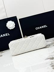 Chanel Mini Classic handbag in white has a handle embellished with rhinestones size 20x7x12 cm - 5