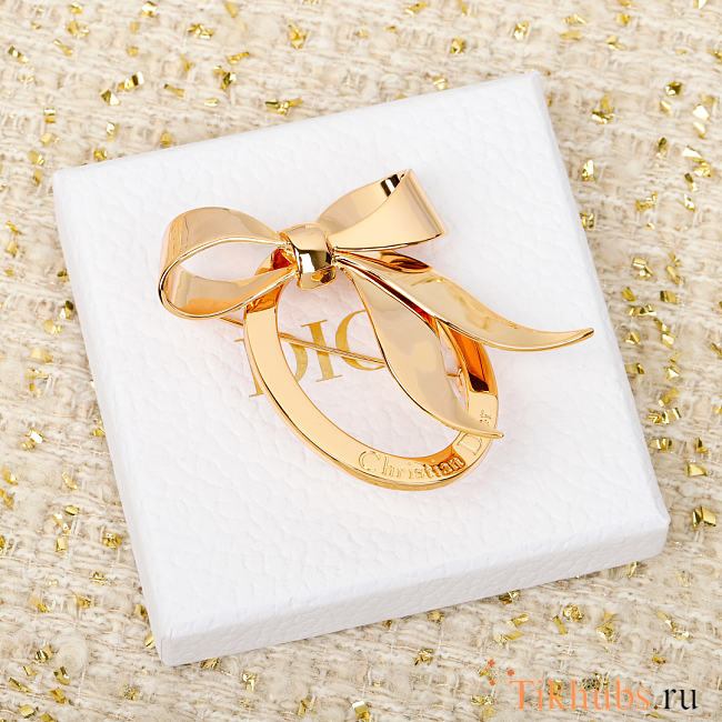 Christian Dior gold-plated brooch - 1