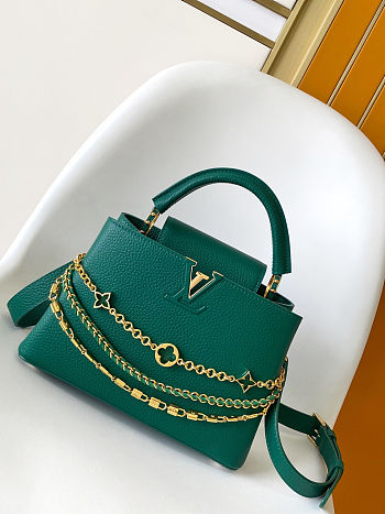 Louis Vuitton Capucines BB in Emerald Green, 27x17.3x9 cm