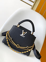 Louis Vuitton Capucines BB handbag Taurillon leather in black color with accessory 27x17.3x9 cm - 1