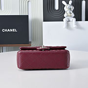 Chanel Mini Classic Flap Bag with a Top Handle in dark red 12x20x6cm - 6