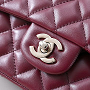 Chanel Mini Classic Flap Bag with a Top Handle in dark red 12x20x6cm - 5