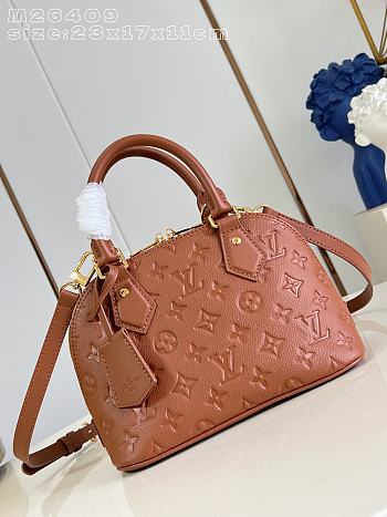 Louis Vuitton Alma BB in Monogram Empreinte leather in brown 23x17x11cm