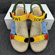 Loewe Paula's Ibiza Logo-Embroidered Colour-Block Webbing Platform Sandals - 1