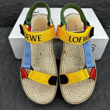 Loewe Paula's Ibiza Logo-Embroidered Colour-Block Webbing Platform Sandals
