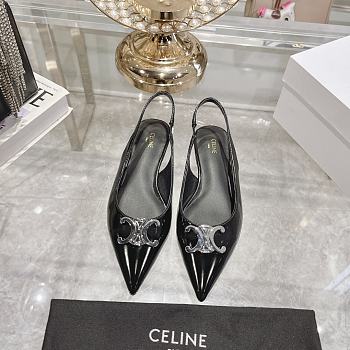 Celine Alma Triomphe slingback flats in black 