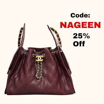 Chanel 25 Small Handbag Red Wine Calfskin Gold 30x26x14cm