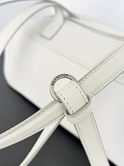 Balenciaga Small Leather Carrie Bowling Top-Handle Bag In White 31x12x12 cm - 6