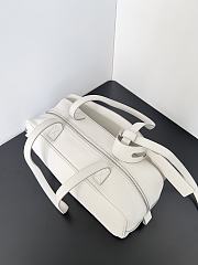 Balenciaga Small Leather Carrie Bowling Top-Handle Bag In White 31x12x12 cm - 3