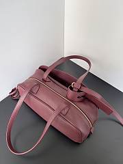 Balenciaga Carrie Bowling Bag in dark burgundy leather 31x12x12 cm - 4