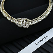 Chanel herringbone chain choker necklace - 4