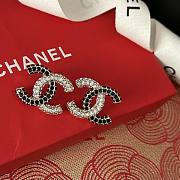 Chanel CC earrings are crafted with black and clear crystals - 5