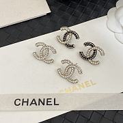 Chanel CC earrings are crafted with black and clear crystals - 4
