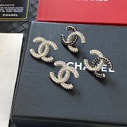 Chanel CC earrings are crafted with black and clear crystals - 2