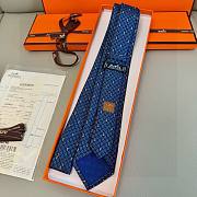 HERMES Necktie Tie Blue - 5