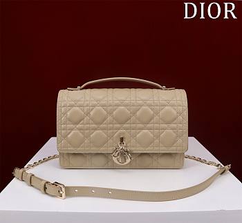 Dior My Dior Top Handle Bag is crafted in beige lambskin 24x14 x7.5 cm