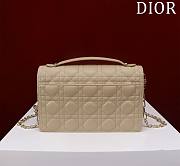 Dior My Dior Top Handle Bag is crafted in beige lambskin 24x14 x7.5 cm - 6