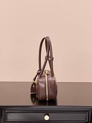 Miu Miu Beau leather bag is a luxurious handbag in dark brown color 28*11.5*8cm - 6