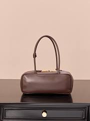 Miu Miu Beau leather bag is a luxurious handbag in dark brown color 28*11.5*8cm - 2