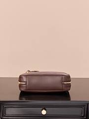 Miu Miu Beau leather bag is a luxurious handbag in dark brown color 28*11.5*8cm - 4