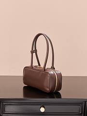 Miu Miu Beau leather bag is a luxurious handbag in dark brown color 28*11.5*8cm - 3